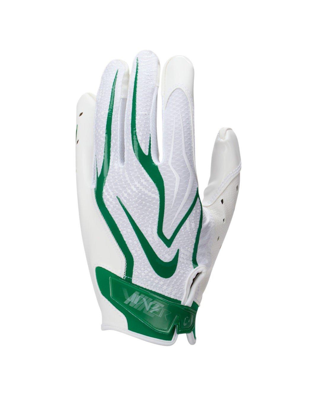 Nike Men's Vapor Jet 9.0 Football Gloves - White/Green - WHITE/GREEN